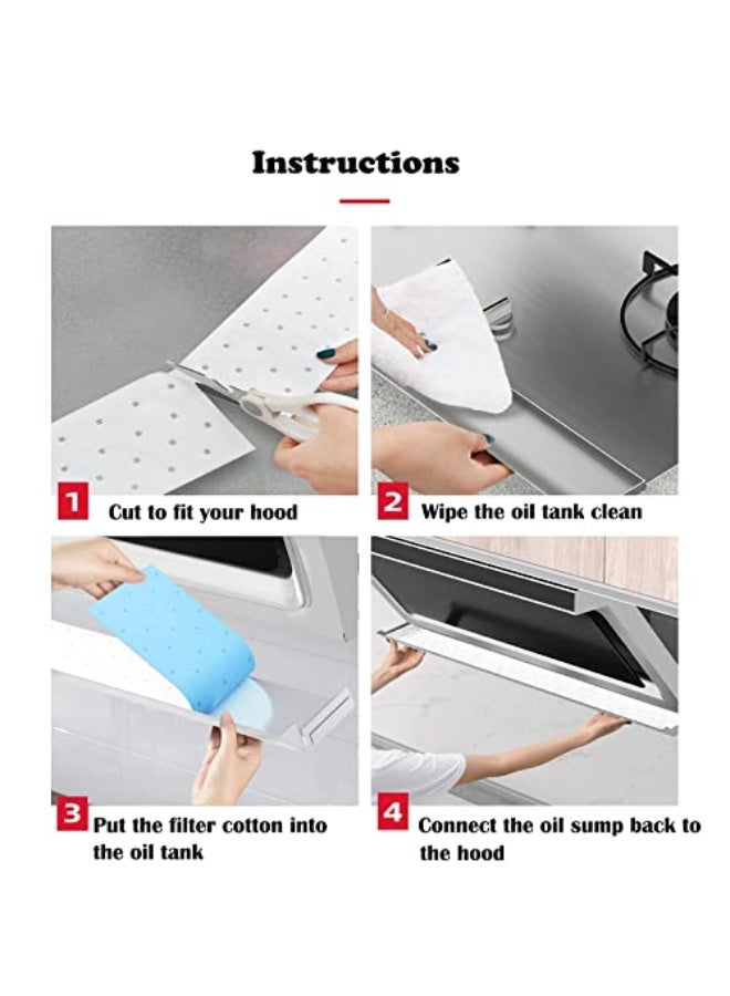 Monda 30-piece pack of oil-absorbing cotton filters for range hoods, disposable grease filter paper, thickened non-woven fabric, with an oil-proof film, customizable to a universal size (90×10cm). - Image 3